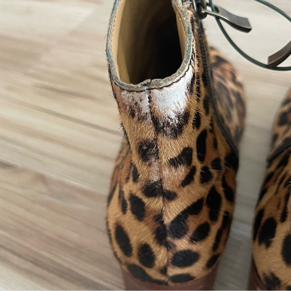 J. Crew Leopard Print Calf Hair Ankle Boots - Picture 5 of 9